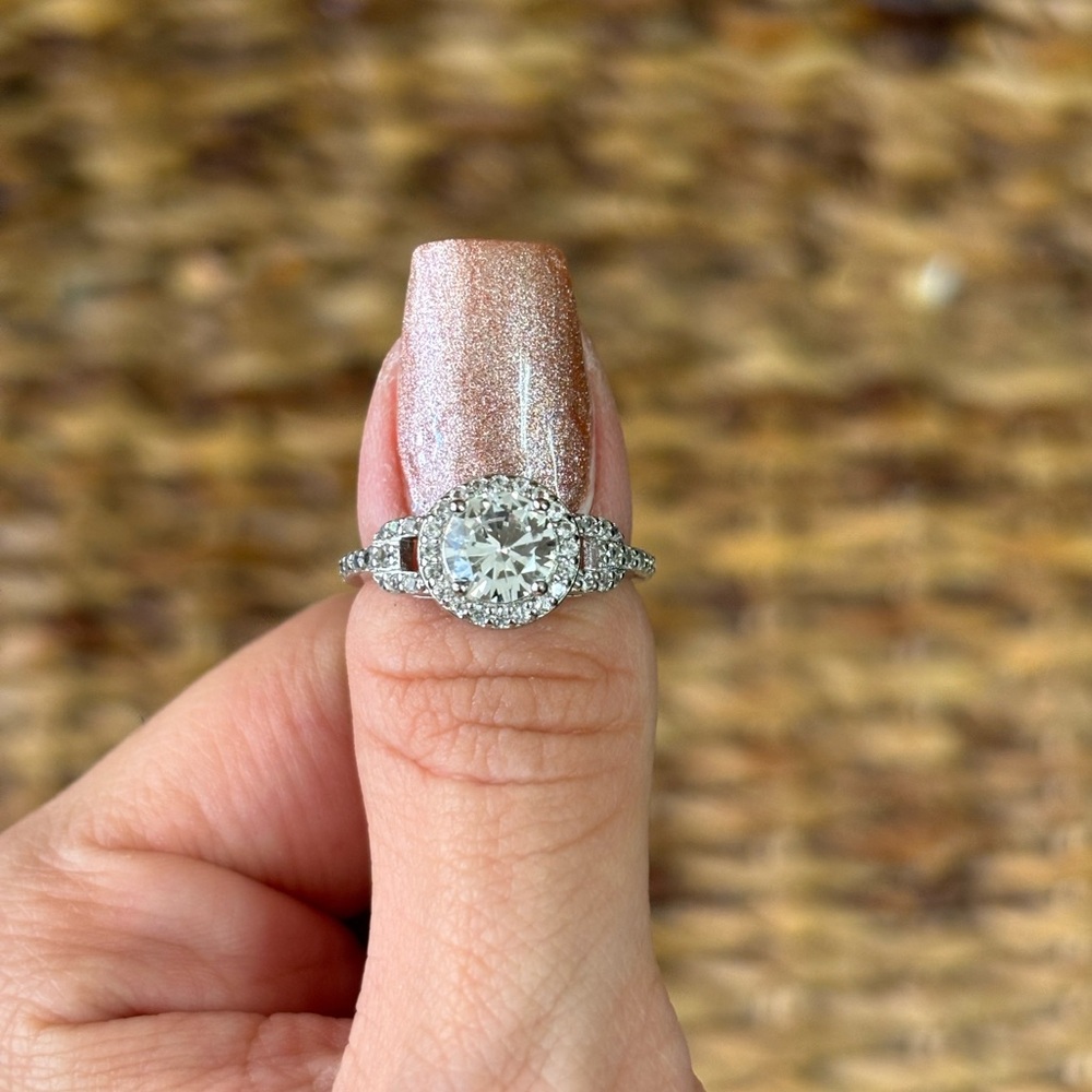 Round 2.40 CT White Sapphire Sterling Silver Ring